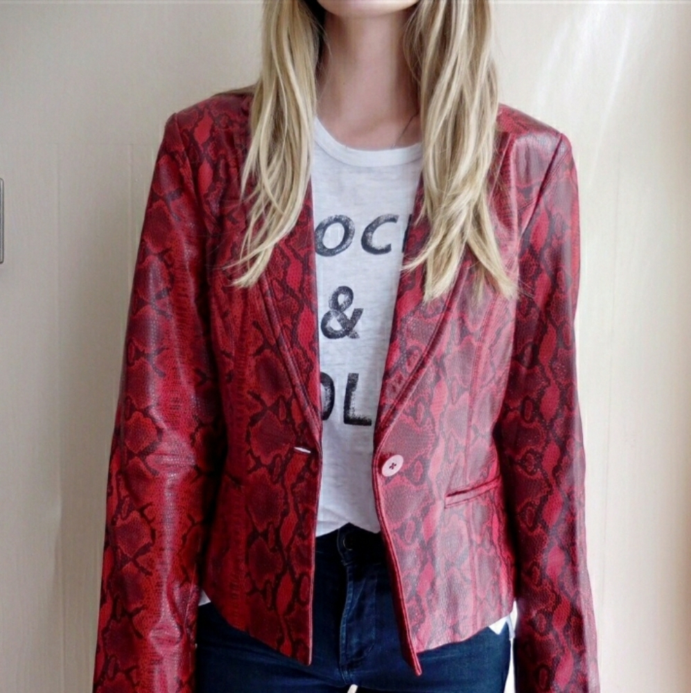 Siena Studio Red Snake Print Jacket
